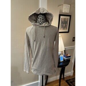 PACSUN Men’s Longer Fit Longsleeve Hoodie w/pockets Small Beige Casual School